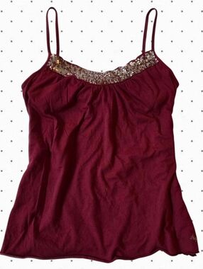 Abercrombie vintage flowy top with sequin detail and built in bra